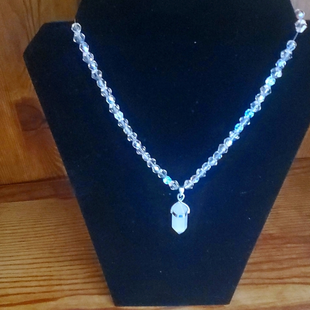 Quartz crystal necklace